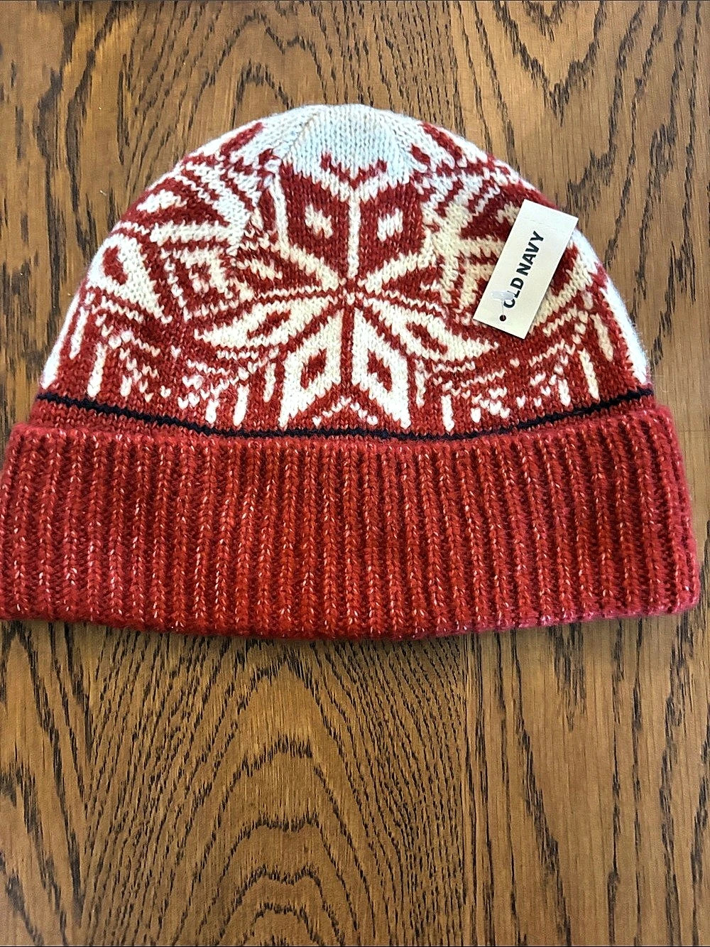 Madewell Red & White Fair Isle Knit Beanie Like New